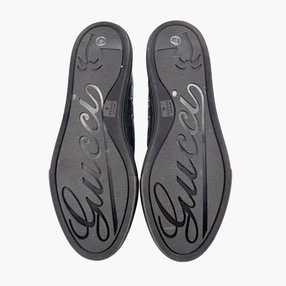 Gucci Low Top GG Sneakers Size 39 US 9 Black Monogram Logo Canvas Leather - Picture 12 of 14